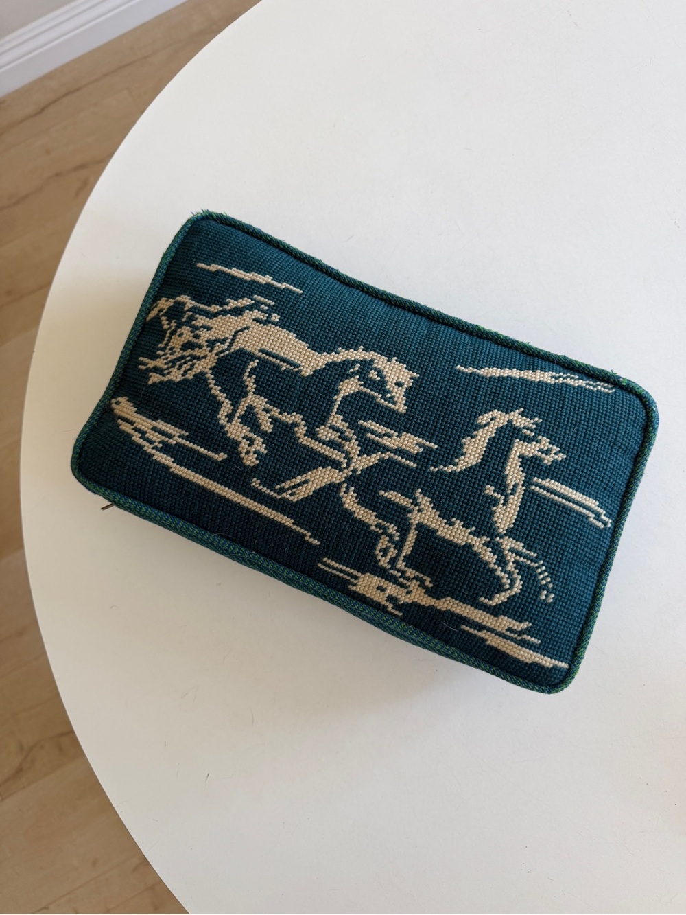 VINTAGE Horse Stitched Pillow